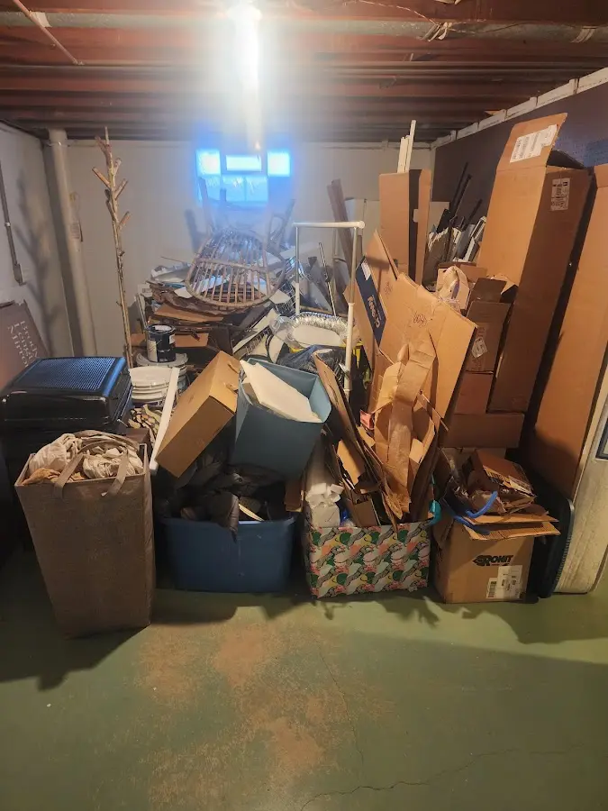 Roll-off dumpster container at job site for 6 Yard Dumpster Rental in Allendale